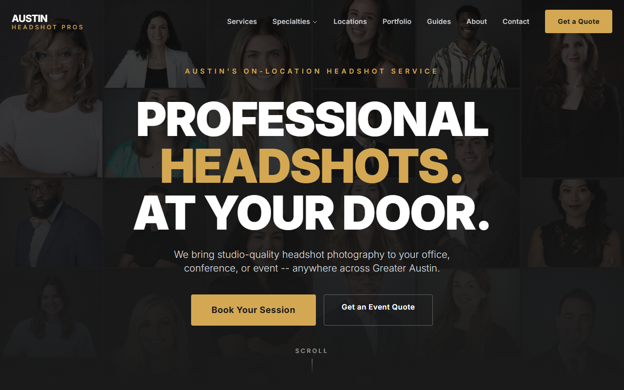 Austin Headshot Pros website screenshot