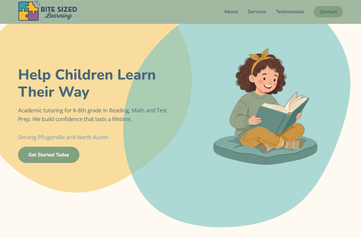 Bite Sized Learning website screenshot