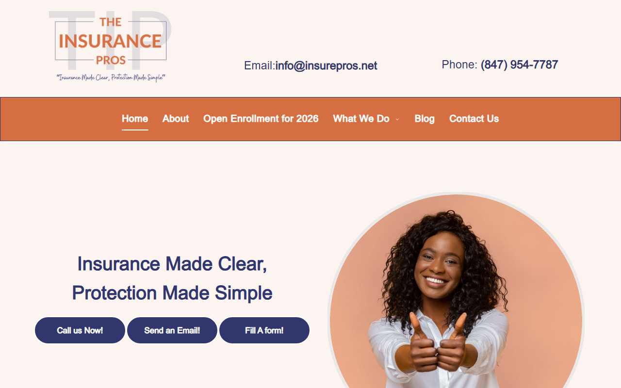 InsurePros website screenshot