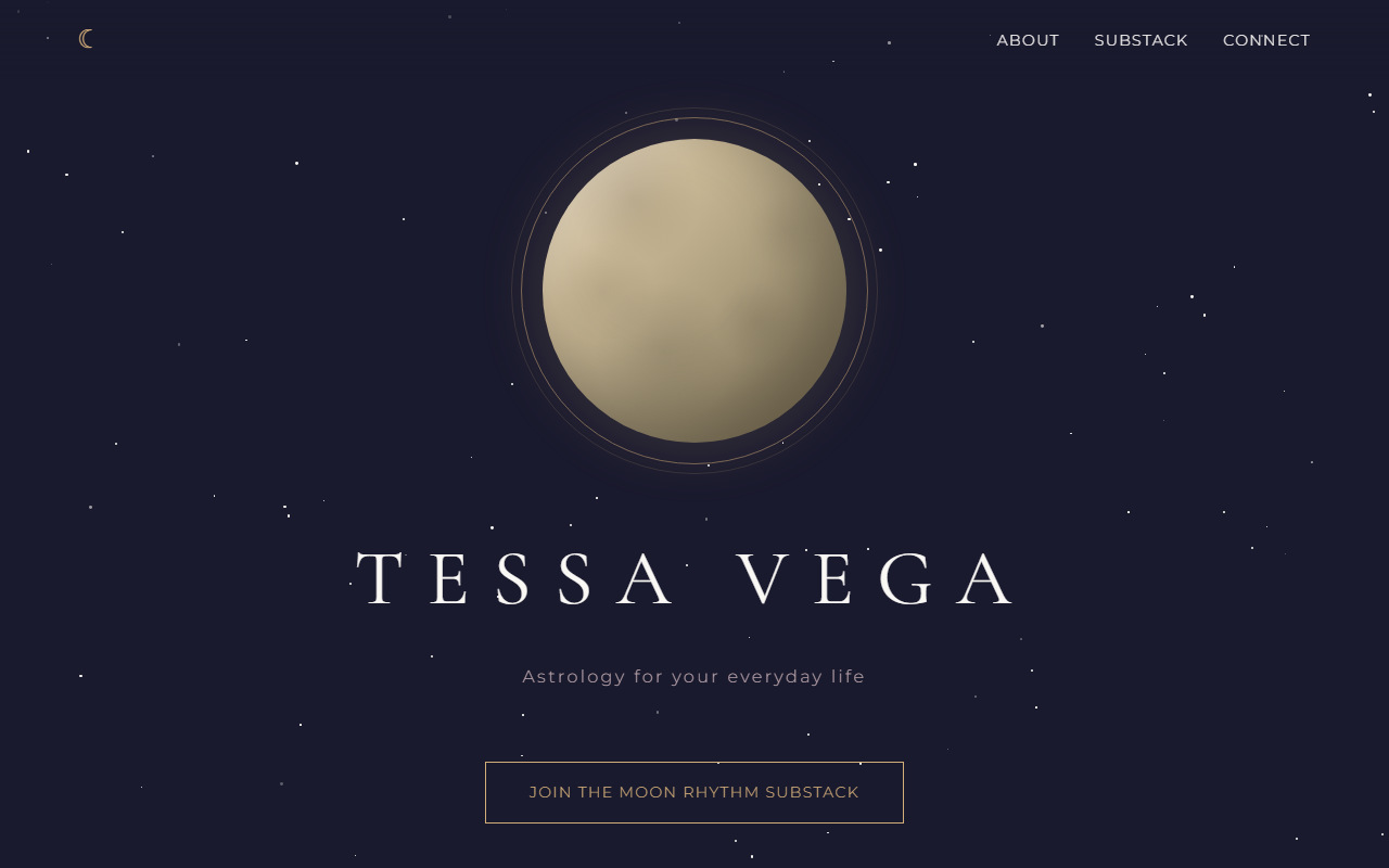 Tessa Vega website screenshot